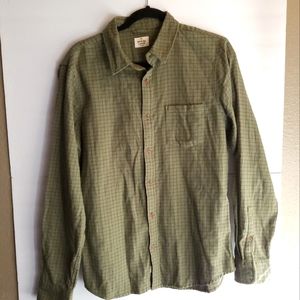 Marine Layer Dark Green Long Sleeve Button Down Shirt